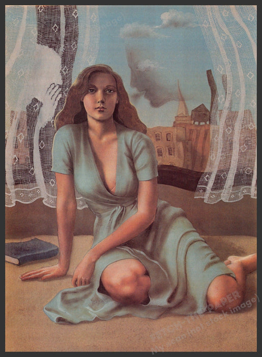 1980s Magazine Illustration 1983 Unknown Artist Voices in her Head Fetch-the-Paper