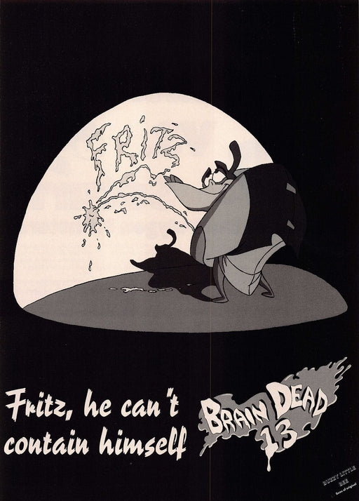 1995 Print Advertisement Brain Dead 13 Fritz Can't Contain Himself A545 Fetch-the-Paper