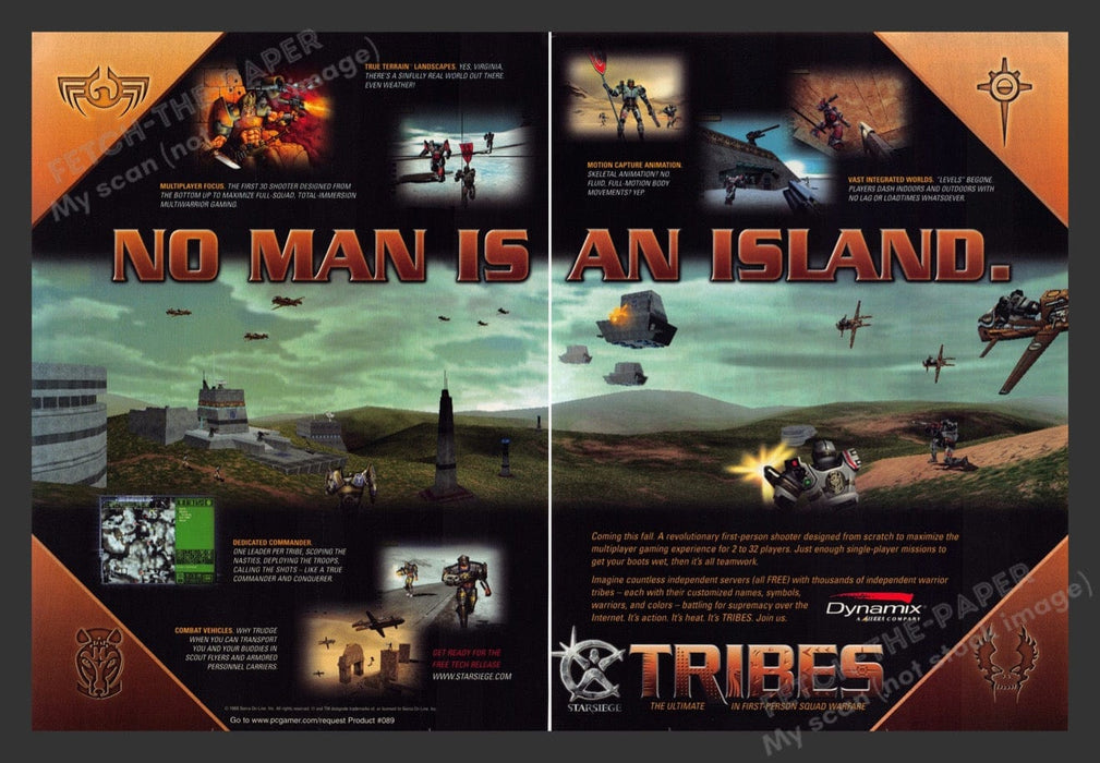 1998 Tribes Video Game Print Advertisement (2 Pages) Fetch the Paper!