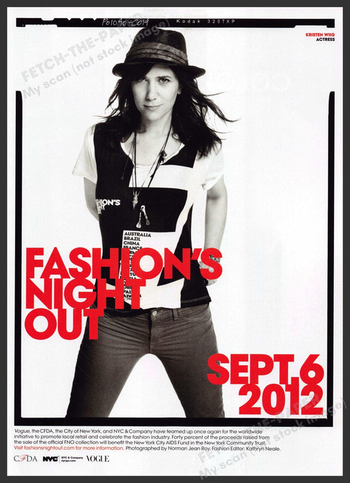 2012 Fashion's Night Out Kristen Wiig 2010s Print Advertisement 2012 Fetch-the-Paper