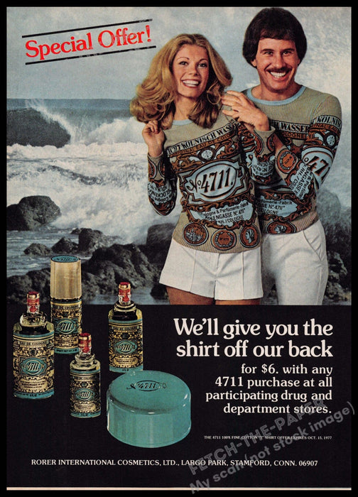 4711 Rorer International 1970s Print Advertisement 1977 Special Offer Couple 4711 Rorer International