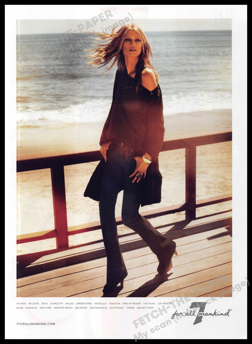 7 For All Mankind 2010s Magazine Print Ad 2011 Legs Beach Boardwalk 7 for all mankind