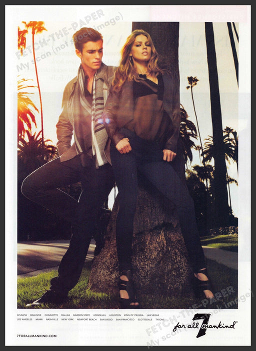 7 for All Mankind 2010s Print Advertisement 2010 Couple Palm Tree 7 for All Mankind