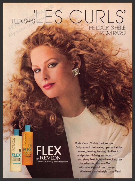 Flex by Revlon 1980s Print Advertisement Ad 1984 Balsam & Protein BIG Hair