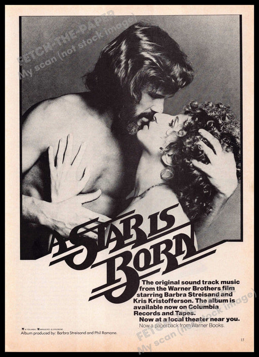 A Star is Born 1970s Print Advertisement 1977 Streisand Kristofferson Promo A Star is Born
