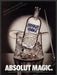 Absolut Magic Vodka 1980s Print Advertisement Ad 1987 Glass Hat Ice Bucket Fetch-the-Paper