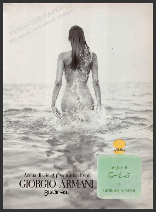 Acqua di Gio 1990s Print Advertisement Ad 1995 Giorgio Armani Bare Swimming Acqua di Gio
