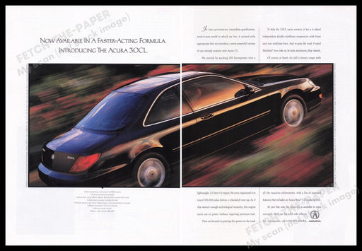 Acura CL Car 1990s Print Advertisement (2 pages) 1996 Fetch the Paper!