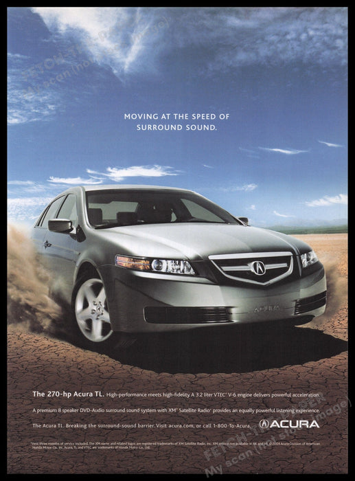Acura TL Car 2000s Print Advertisement Ad 2005 Fetch the Paper!