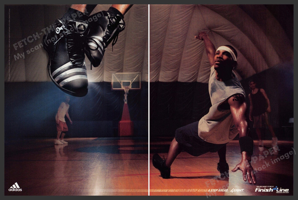 Adidas 4Sight 2000s Print Ad (2 page) 2003 Basketball Jump Fetch-the-Paper