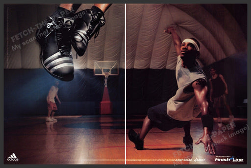 Adidas 4Sight 2000s Print Ad (2 page) 2003 Basketball Jump Fetch-the-Paper