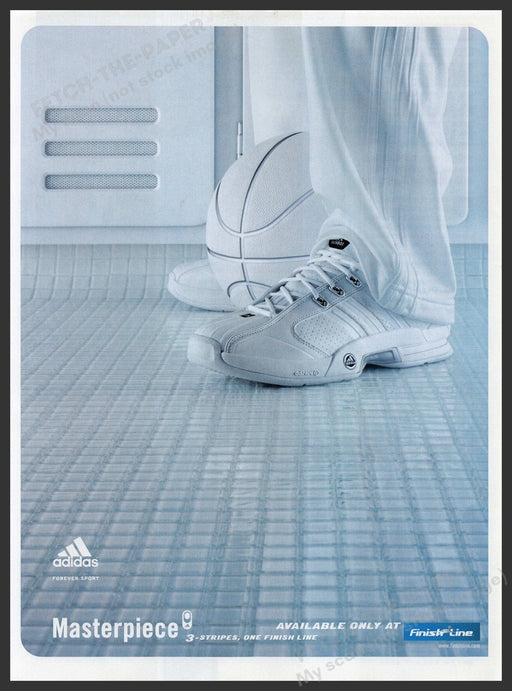 Adidas Masterpiece Shoes All White Ad 2000s Print Advertisement 2002 Fetch-the-Paper