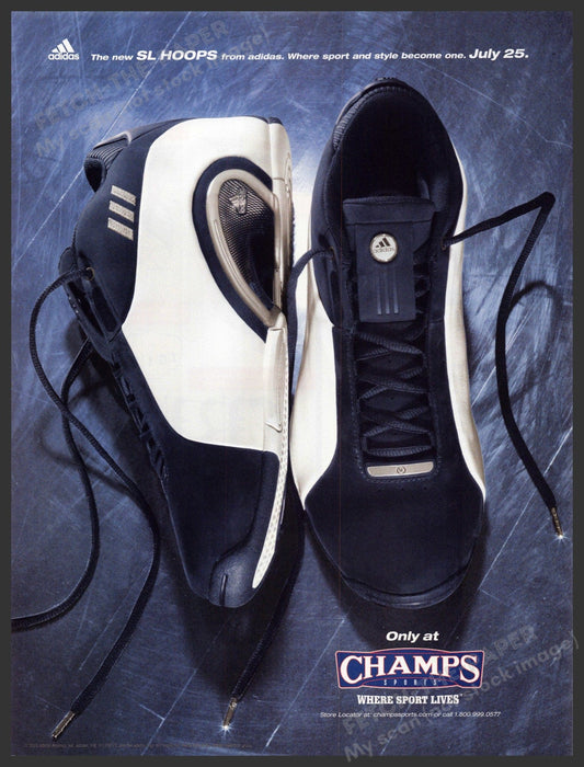 Adidas SL Hoops 2000s Print Advertisement 2003 Champs Sports Fetch-the-Paper