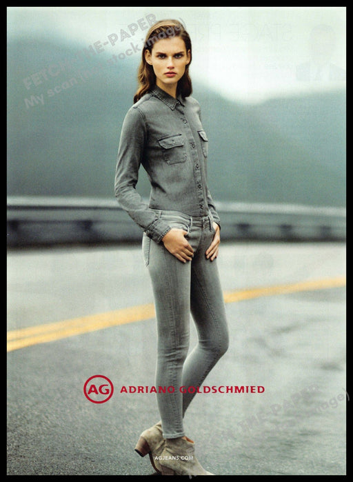 Adriano Goldschmied 2010s Print Advertisement 2013 Giedre Dukauskaite Jeans Road Adriano Goldschmied
