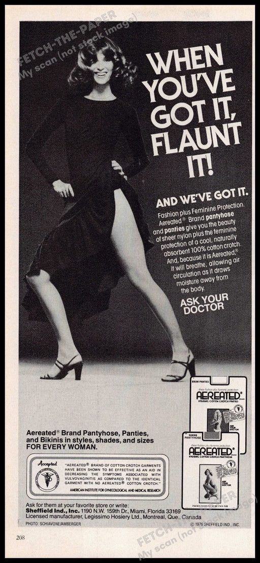 Aereated Pantyhose 1970s Print Advertisement 1976 When you've got it, flaunt it Aereated Pantyhose