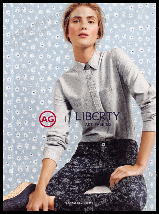AG Jeans & Liberty Fabrics 2010s Magazine Print Ad 2013 Collaboration AG Jeans