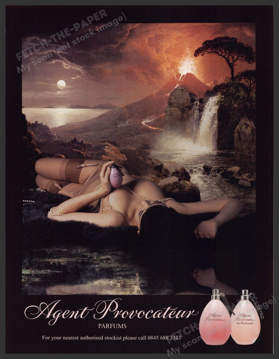 Agent Provocateur Parfums 2000s Print Advertisement 2008 Volcano Seductive Fetch-the-Paper