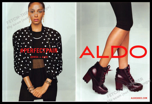 ALDO 2010s Print Advertisement (2 page) 2014 Adwoa Aboah "Perfect Pair" Legs ALDO