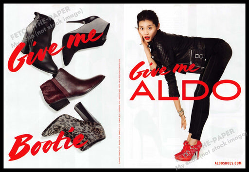 Aldo 2010s Print Advertisement (2 pages) 2013 Shoes "Give me bootie" Bent Over Aldo
