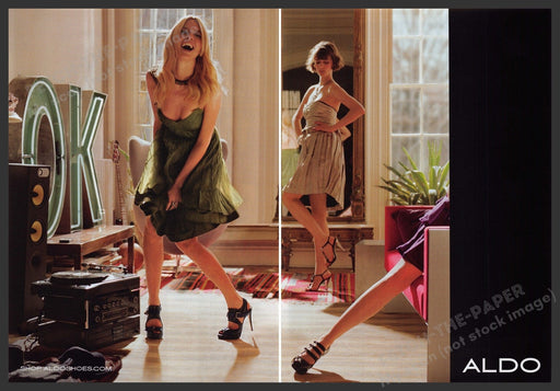 Aldo Shoes 2000s Print Advertisement Ad (2 pages) 2008 Friends Dancing Legs Fetch the Paper!
