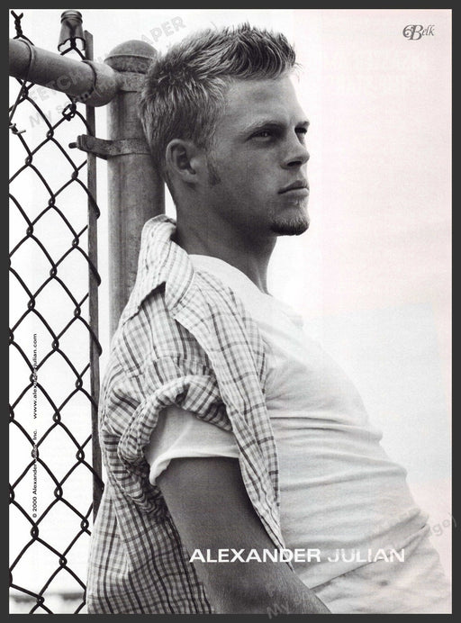 Alexander Julian 2000s Print Advertisement 2000 Men's Fashion Model Fence Alexander Julian