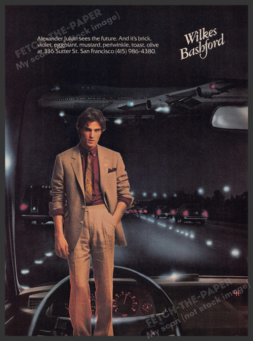 Alexander Julian Men's Clothing Airport 1970s Print Advertisement Ad 1979 Fetch-the-Paper