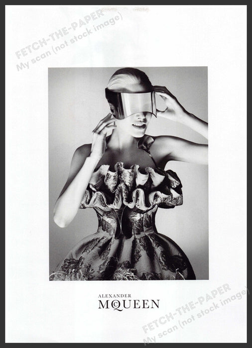 Alexander McQueen 2010s Print Advertisement 2012 High Fashion Futuristic Glasses Fetch-the-Paper
