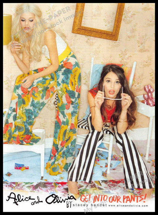 Alice and Olivia by Bendet 2010s Magazine Print Ad 2012 "Get into our pants!" Alice and Olivia