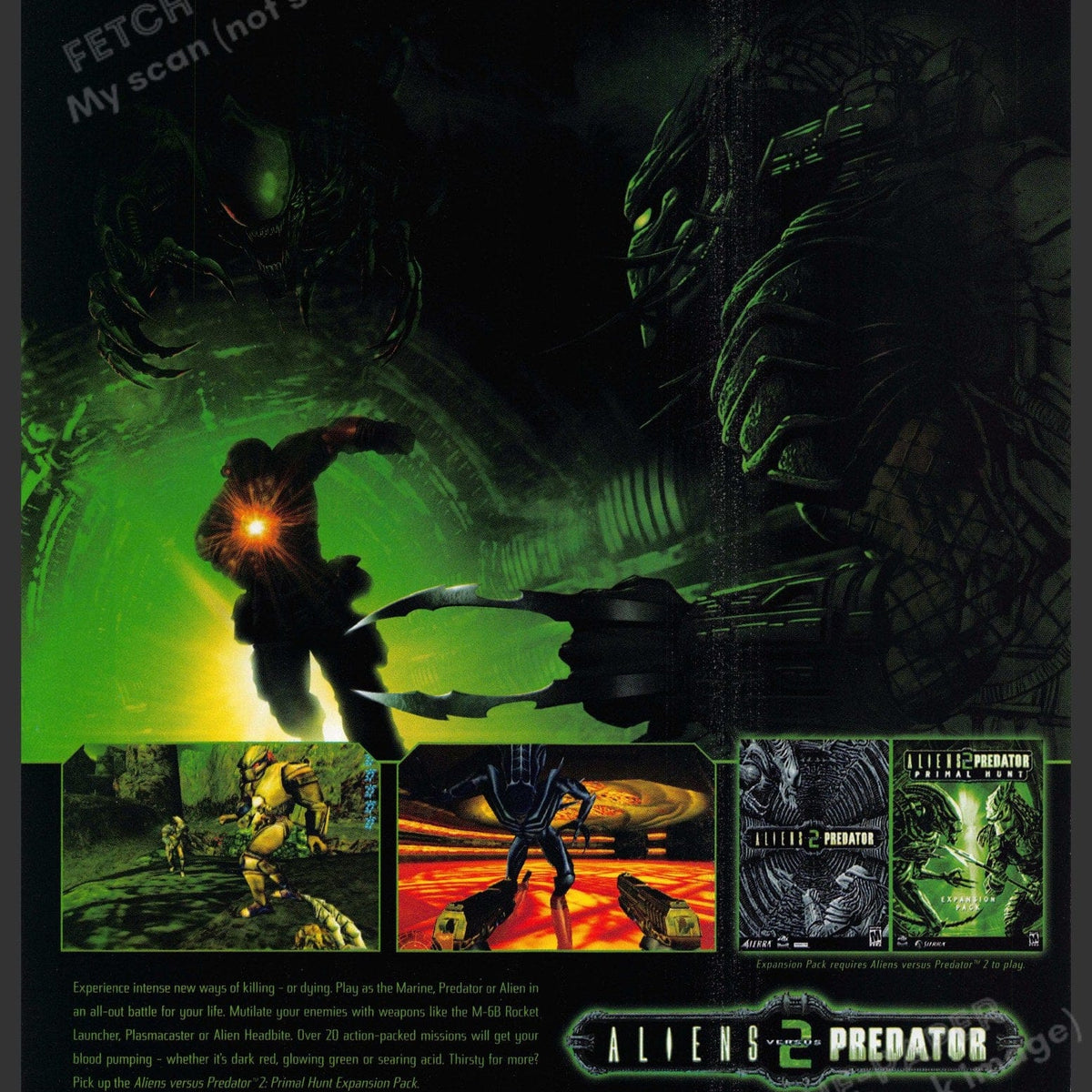 Aliens Versus Predator 2 2000s Video Game Print Advertisement 2002 ...