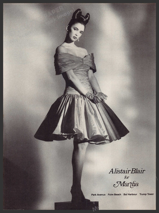 Alistair Blair for Martha Dress 1980s Print Advertisement Ad 1987 Legs Sweet Fetch-the-Paper