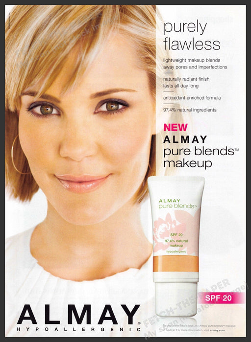Almay Leslie Bibb 2000s Print Advertisement 2009 Face "Purely Flawless" Fetch-the-Paper