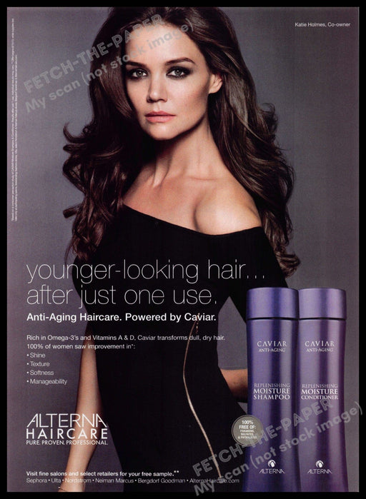 Alterna Caviar 2010s Print Ad 2013 Katie Holmes Hair Younger  (Not the product) Alterna Caviar