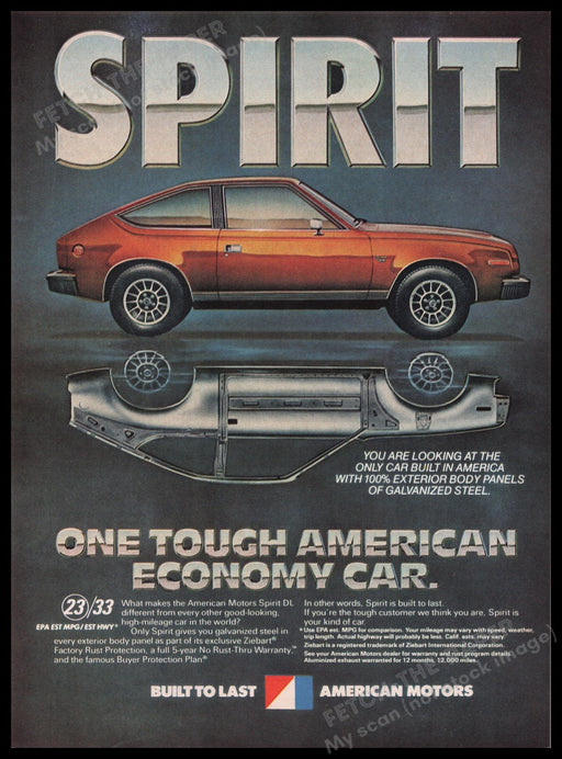 American Motors Spirit DL Car 1980s Print Advertisement Ad 1980 Fetch the Paper!