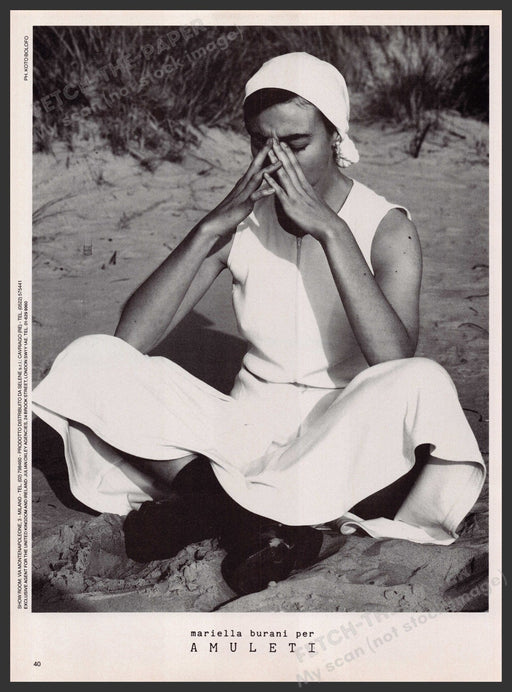 Amuleti Mariella Burani Perfume 1980s Print Advertisement Ad 1988 Meditative Fetch-the-Paper