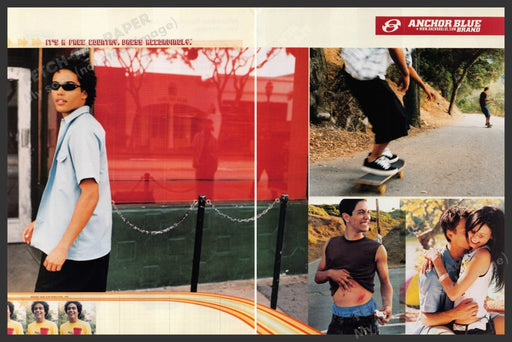 Anchor Blue Skateboarding 2000s Print Advertisement (2 page centerfold) 2002 Fetch-the-Paper