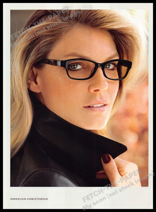 Anne Klein Eyewear 2010s Magazine Print Ad 2014 Blonde Model Sexy Glasses Anne Klein