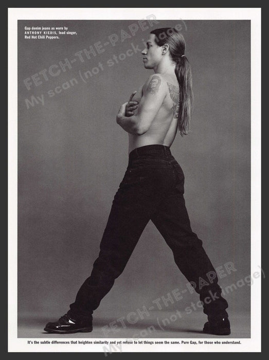 Anthony Kiedis & Igor Zelensky for Gap 1990s Magazine Photo Front & Back 1992 Fetch the Paper!