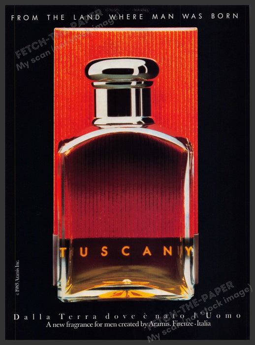 Aramis Cologne Tuscany 1980s Print Advertisement Ad 1986 Fetch-the-Paper
