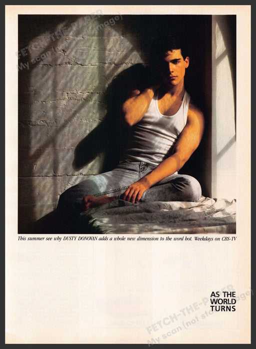 As the World Turns 1980s Print Advertisement 1987 Dusty Donovan by Brian Bloom As the World Turns