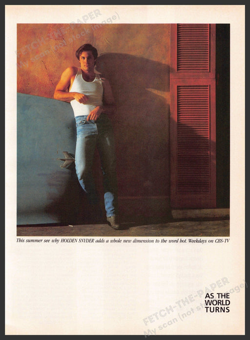 As the World Turns 1980s Print Advertisement 1987 Holden Snyder Jon Hensley As the World Turns
