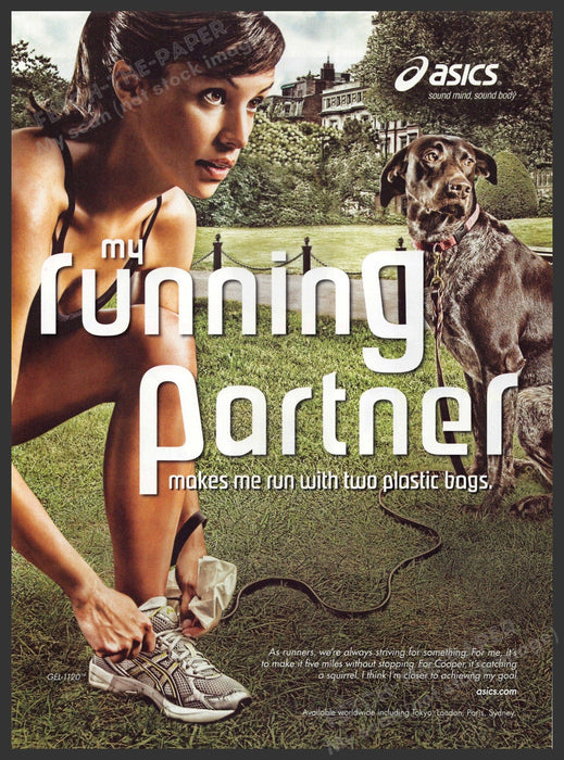 Asics Gel-1120 2000s Print Advertisement 2007 Legs Retriever Dog Asics
