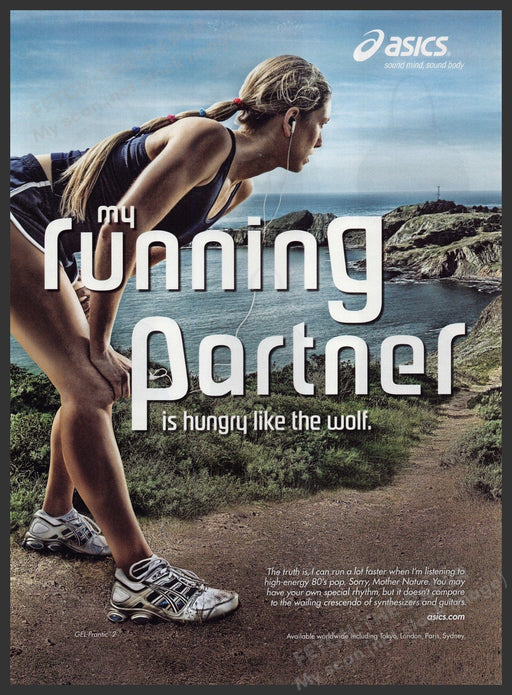 Asics Gel Frantic 2 Running Shoes 2000s Print Advertisement 2007 Legs Trail Fetch-the-Paper