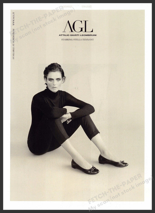 Attilio Giusti Leombruni Stella Tennant 2010s Print Advertisement 2012 AGL Shoes Fetch-the-Paper