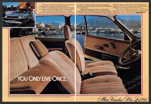 Austin The Metro Vanden Plas Car 1980s Print Advertisement (2 pages) 1982 Fetch the Paper!