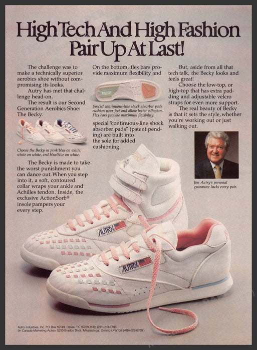 Autry 1980s Print Advertisement 1985 Shoes The Becky High Fashion Autry