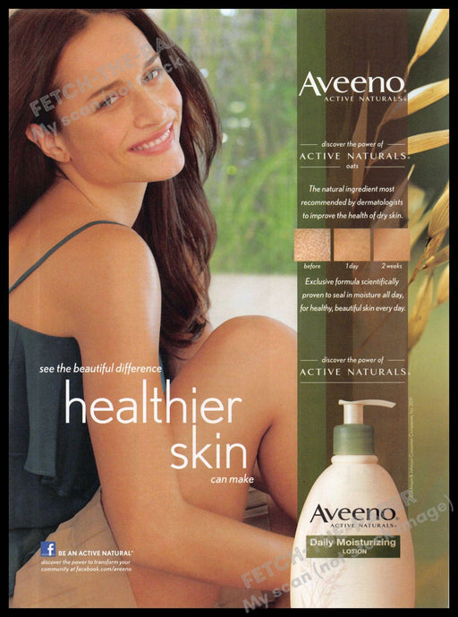 Aveeno 2010s Magazine Print Advertisement 2013 Healthier Skin Legs Arms Tan Aveeno