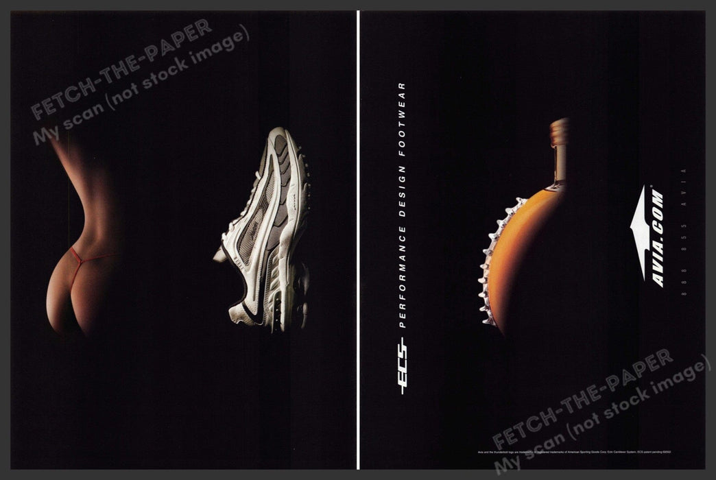 Avia Footwear 2000s Print Ad (2 page) 2002 Performance Design Fetch-the-Paper
