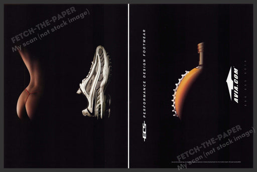 Avia Footwear 2000s Print Ad (2 page) 2002 Performance Design Fetch-the-Paper