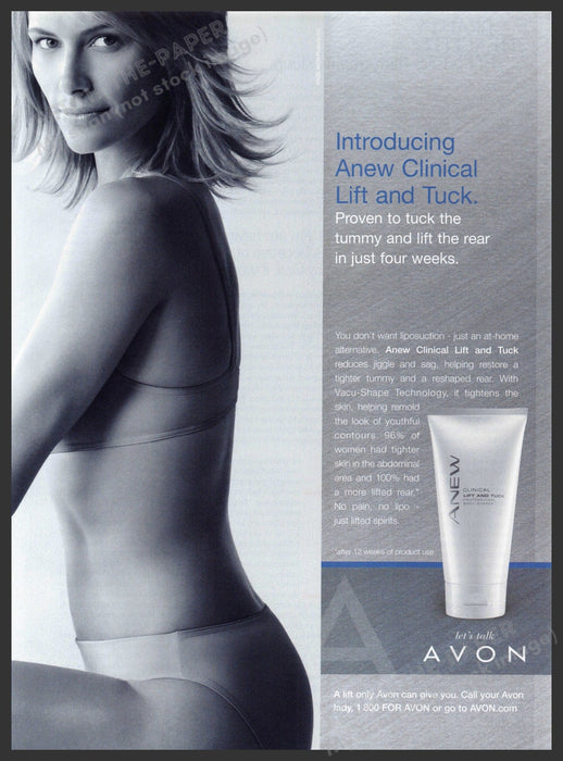 Avon Anew Clinical Lift and Tuck 2000s Print Advertisement 2005 Skin Woman Avon