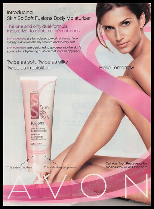 Avon Body Moisturizer 2000s Print Advertisement Ad 2008 Legs Skin Fetch the Paper!